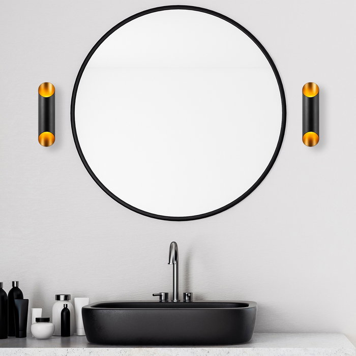 Opviq Cut - 11810 Lámpara de pared negro y dorado